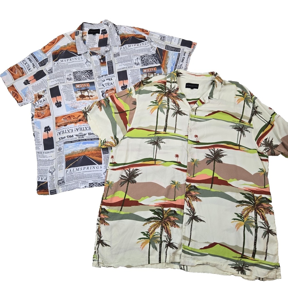 Lot of 2 No Boundaries Men's Shirts Button Down Collared Palm Springs Desert 3XL